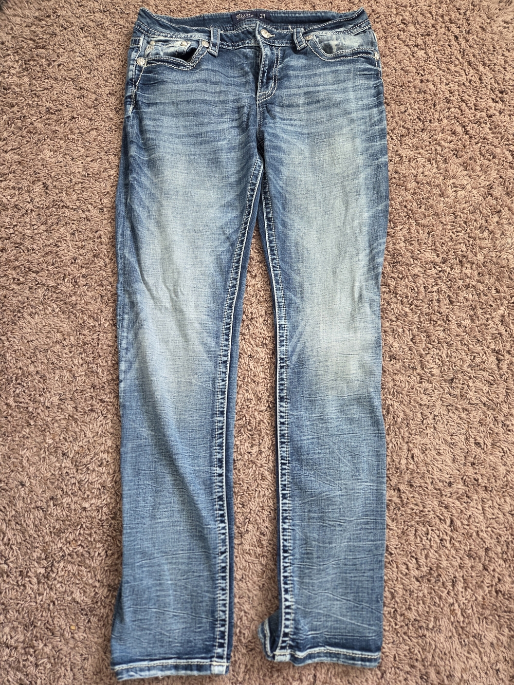 Miss Me Light Blue Straight Leg Jeans